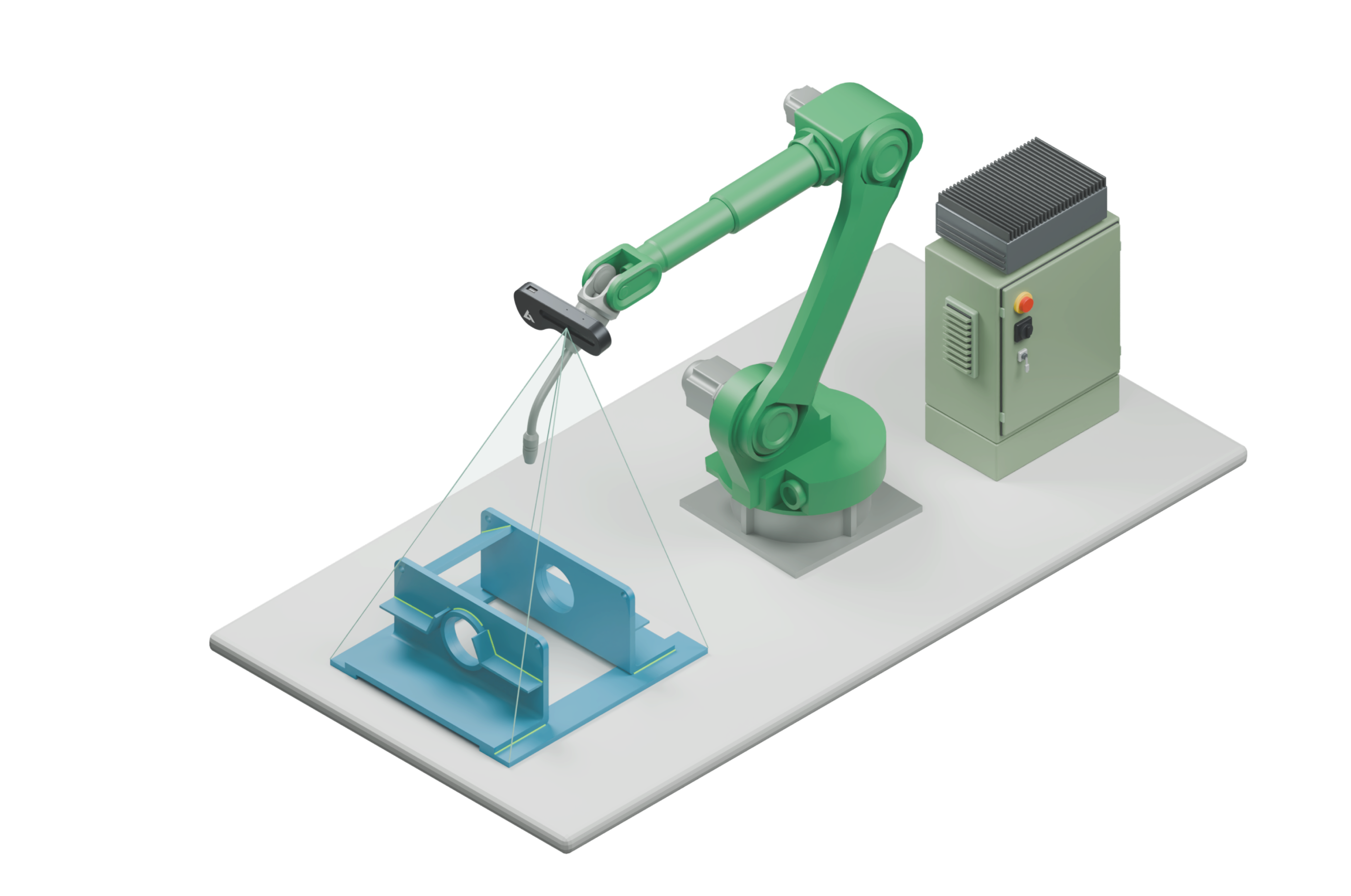 Robotic welding cell with wrist-mounted sensing and an ArcNC Autonomy Package controller